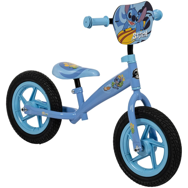 Huffy Disney Stitch 12inch Balance Bike, aged 2-5 years, No Pedal Bike, Blue