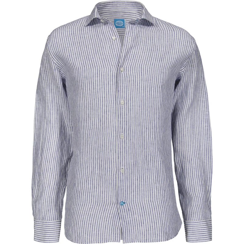 Panareha Men's Corsica Striped Linen Shirt Blue (S)