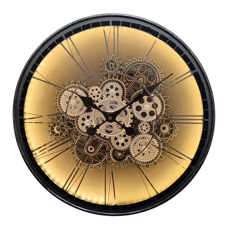 Lesser & Pavey Cog Clocks LED Cog Clock Light Up Silver 51cm | Large Light Up Wall Clock for Living Room Bedroom Kitchen | LED with Modern Mantel & Desk