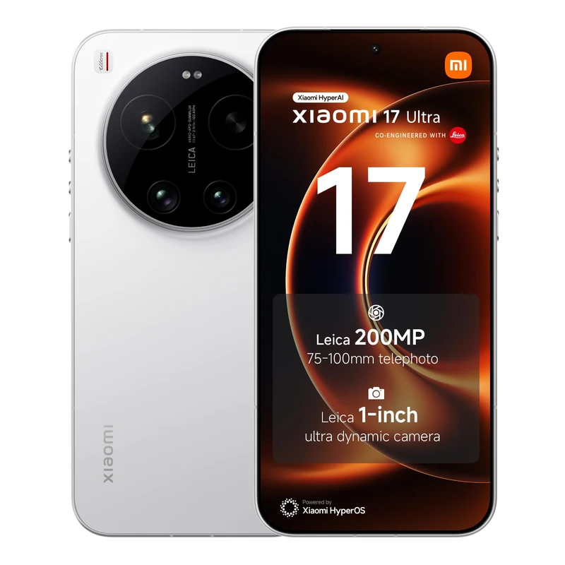 XIAOMI 17 Ultra, Smartphone 16+1024 GB, Leica 200MP 75–100mm Telephoto, LOFIC HDR Techonology, HyperAI, White, Manufacturer warranty 2 years + 1 year extra, Charger Not Included