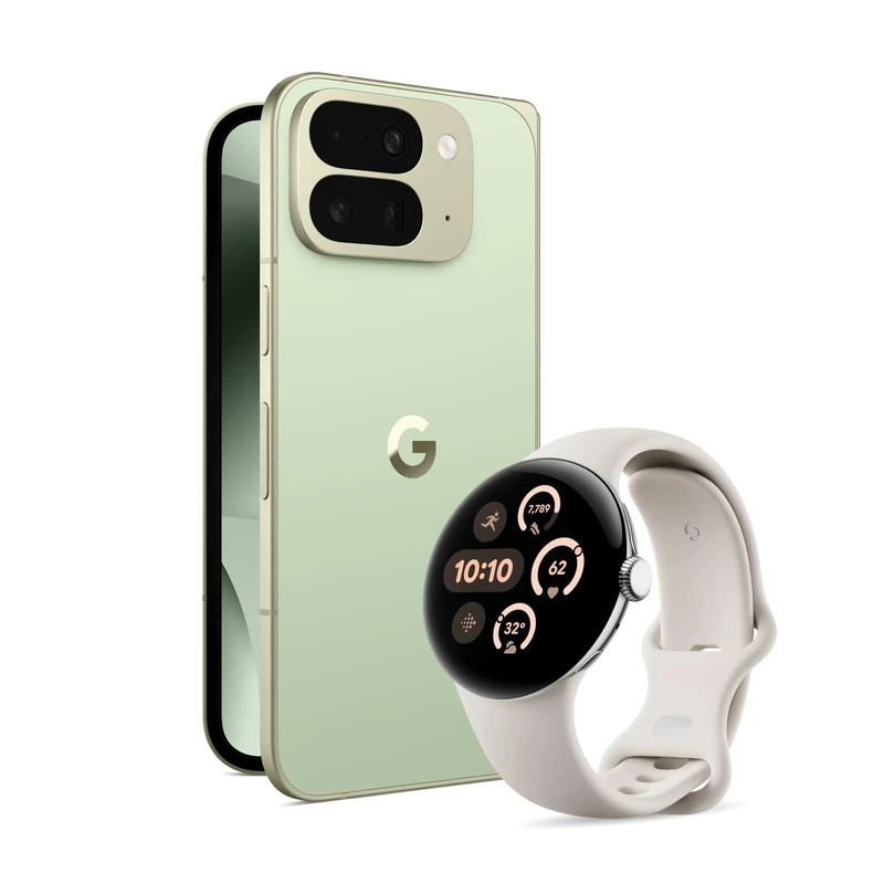 Google Pixel 10 Pro Fold - Unlocked Android Smartphone with Gemini - Advanced Triple Rear Camera System - 24+ Hour Battery - Foldable Display - Hands-Free Video - Jade, 512GB + Watch 3 (Porcelain)