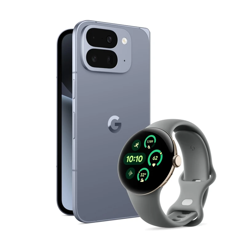 Google Pixel 10 Pro Fold - Unlocked Android Smartphone with Gemini - Advanced Triple Rear Camera System - 24+ Hour Battery – Foldable Display - Hands-Free Video - Moonstone, 512GB + Watch 3 (Hazel)