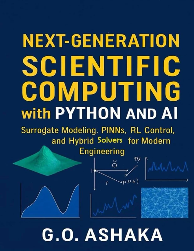 Next-Generation Scientific Computing with Python and AI: Surrogate Modeling, PINNs, RL Control, and Hybrid Solvers for Modern Engineering