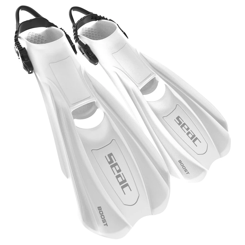 SEAC BOOST – Snorkeling and Diving Fins with Ultra-Comfortable Sling Strap | Can Be Used Without Booties or Socks | Extra Lightweight, Non-Slip Sole