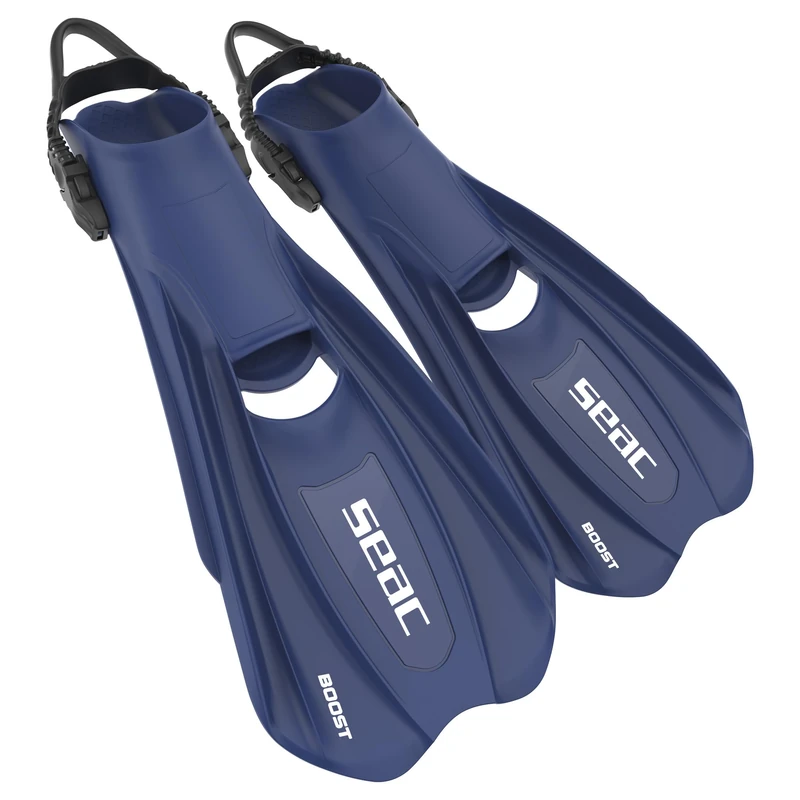 SEAC BOOST – Snorkeling and Diving Fins with Ultra-Comfortable Sling Strap | Can Be Used Without Booties or Socks | Extra Lightweight, Non-Slip Sole
