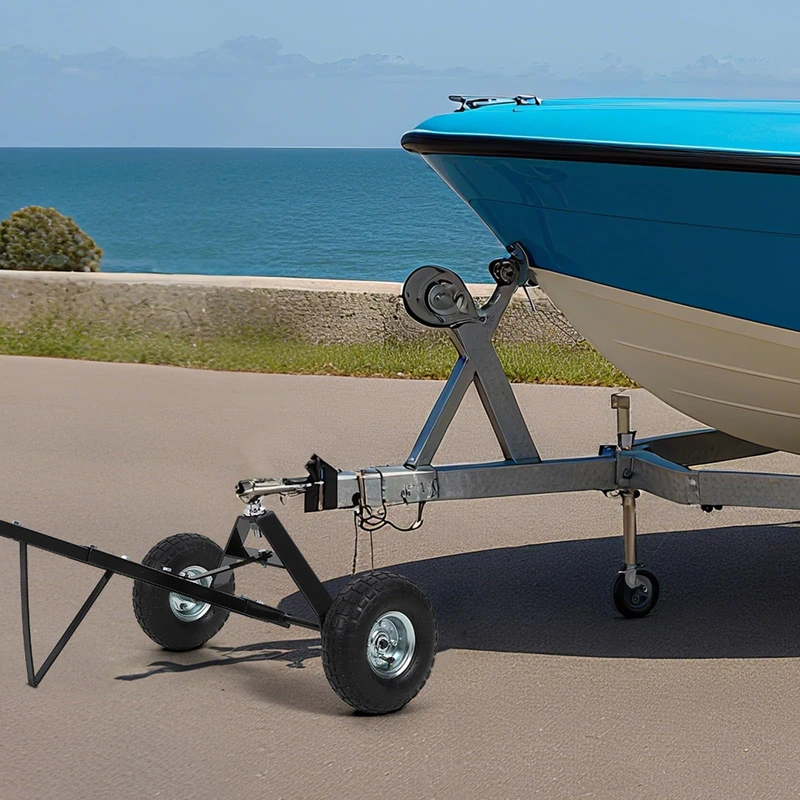 Heavy Duty Trailer Dolly with 275kg Load Capacity – All-Terrain Caravan & Boat Moving Cart, 30cm Pneumatic Tyres, Secure Grip Handle & Coupling Ball, Replacement for Jockey Wheel 110 x 65 x 31 cm
