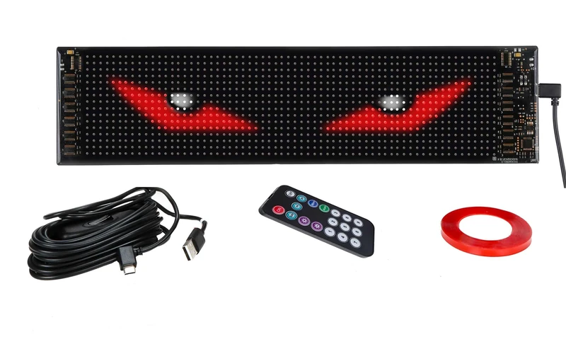 All Ride LED Panel 59 x 12 cm – Flexible LED Screen with Remote Control and App – 1536 RGB LEDs – USB A/C Power Supply with Switch – for Car, Showcase, Party or Pub - Image 1