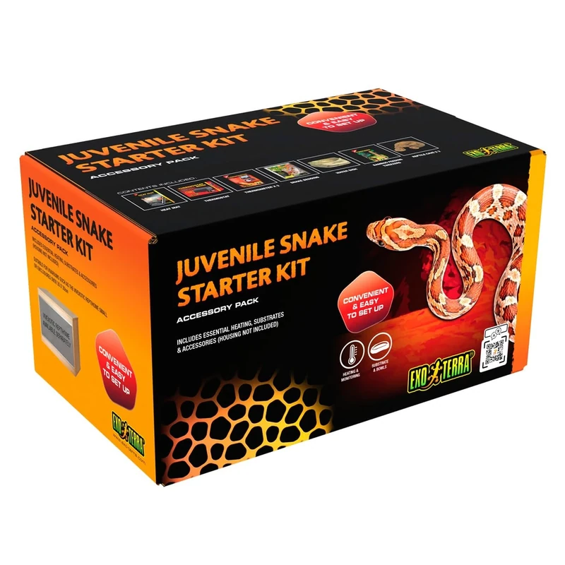 Exo Terra Juvenile Snake Terrrarium & Vivarium Accessory Kit – Habitat Supplies for Juvenile Snakes and Hatchlings