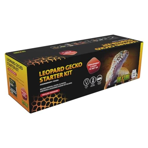 Exo Terra Leopard Gecko Terrarium Accessory Kit – Complete Terrarium Habitat Supplies for Leopard Geckos