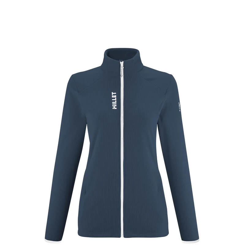 MILLET Polartec Recycled Breathable Stretch 2 Pockets Women's Warm Hiking Fleece - UBIC LIGHTGRID