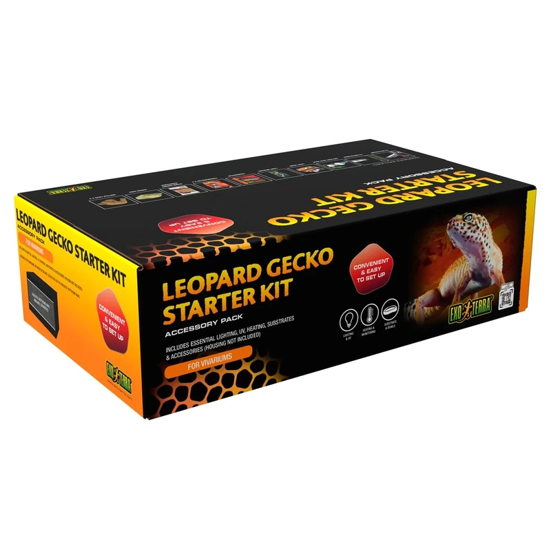 Exo Terra Leopard Gecko Vivarium Accessory Kit – Complete Vivarium Habitat Supplies for Leopard Geckos