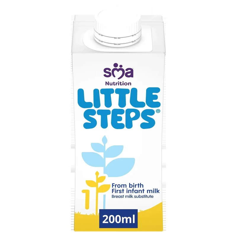 SMA Little Steps by Ready To Drink First Infant Baby Milk from birth Ready-to-use milk 200ml, Pack of 72