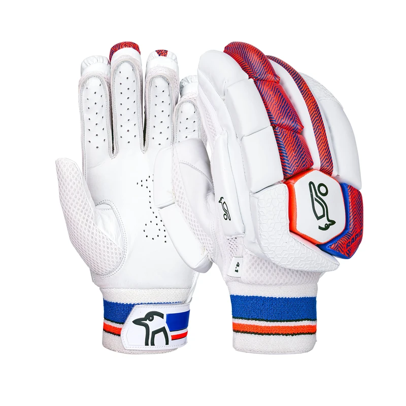 Kookaburra Rapid 4.1 Cricket Batting Gloves Youth Right Hand, Blue & red