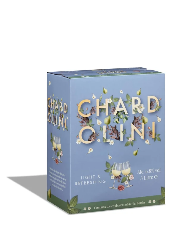 Chardolini - 6.8% Medium Perry with a Refined Crisp Finish, Naturally Gluten Free, Exquisite Flavours, Light & Refreshing, Bag in the Box, 3L (Pack of 8) - Image 1