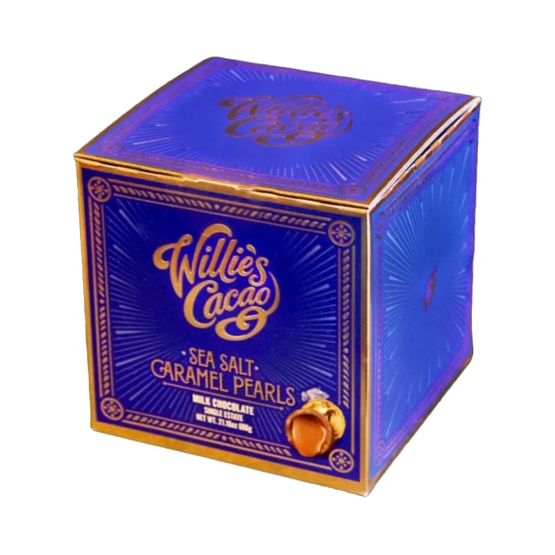 Willie’s Cacao - Giant Gift Box of Milk Chocolate Salted Caramel Pearls 600g – Huge luxury chocolate box of 80 individually wrapped pearls filled with molten sea salt caramel – Perfect for sharing