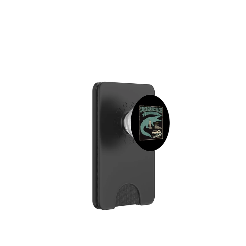Sarcosuchus Facts Supercroc Dinosaur Science Graphic PopSockets PopWallet for MagSafe - Image 1