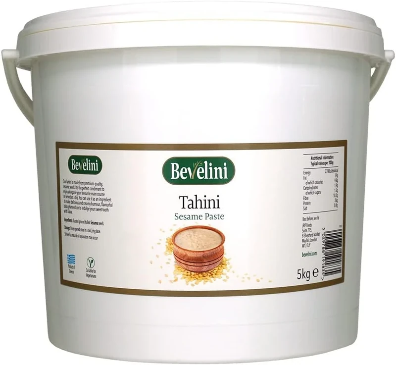 Bevelini Tahini Sesame Paste 5kg Pack of 2, Bulk Catering Bundle, Pure Sesame Paste for Hummus, Sauces, Dressings, Baking & Mediterranean Cooking, Professional Food Service Use