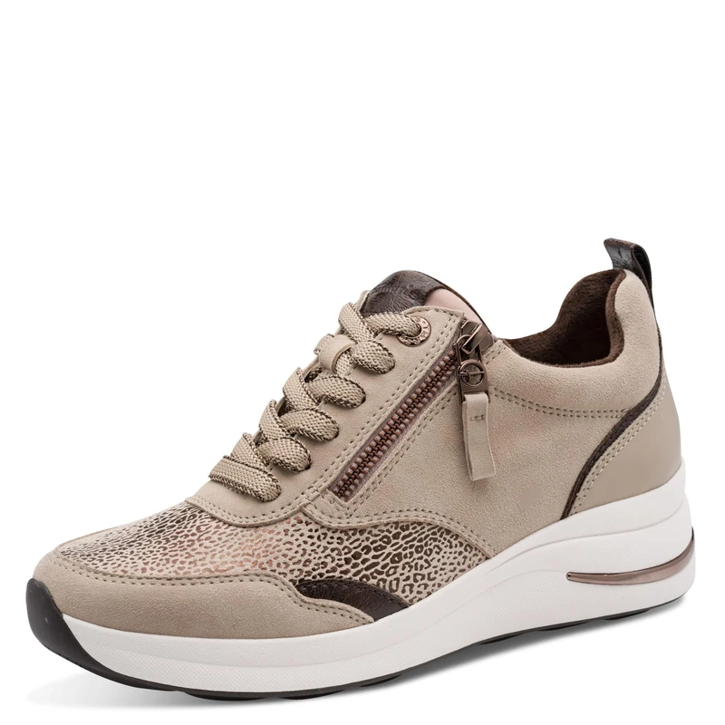 Tamaris Comfort Women's Flat Trainers with Laces with Zip Beige 38