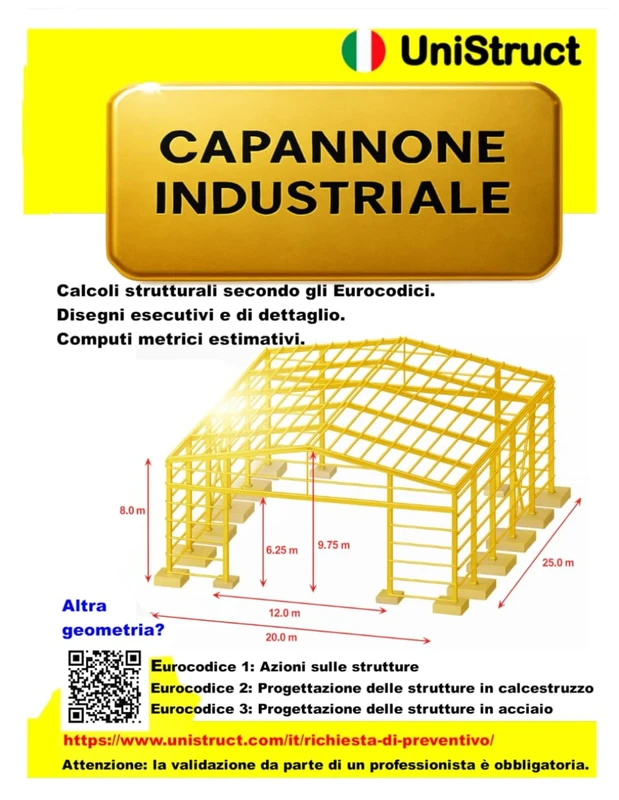 Capannone industriale. Hangar industrial. EUROCODICE.