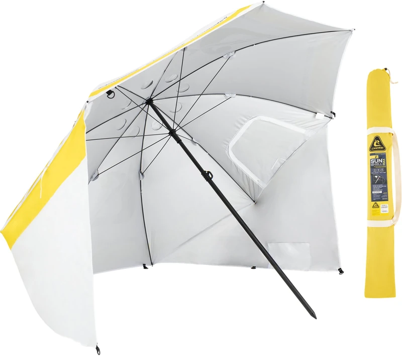 Cressi Sunshell Umbrella Parasol Max 250cm - White/Yellow/Black