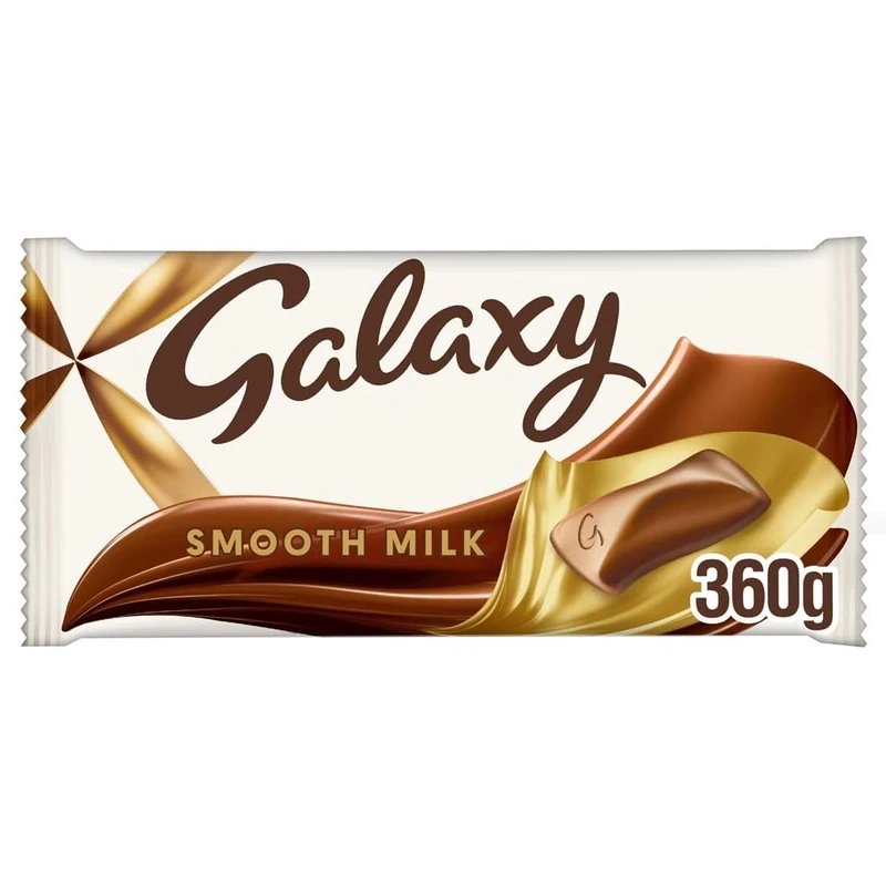 Galaxy Chocolate Bar, Smooth Milk Chocolate, 360g, Ideal for Gift, Snacks or Hamper (Pack of 9)