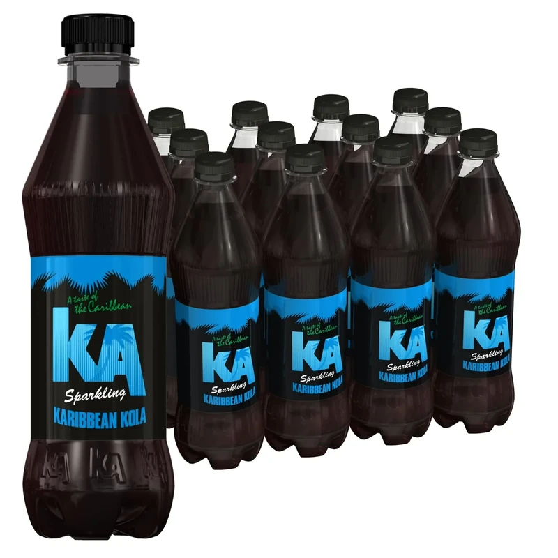 KA Caribbean Kola Fizzy Drinks - Traditional & Authentic Caribbean Jamaican Style Sparkling Drink - Soft Drinks Multipack - Caribbean Kola Soda Drinks Bulk Pack - 12 x 500ml Bottles (Pack of 9)