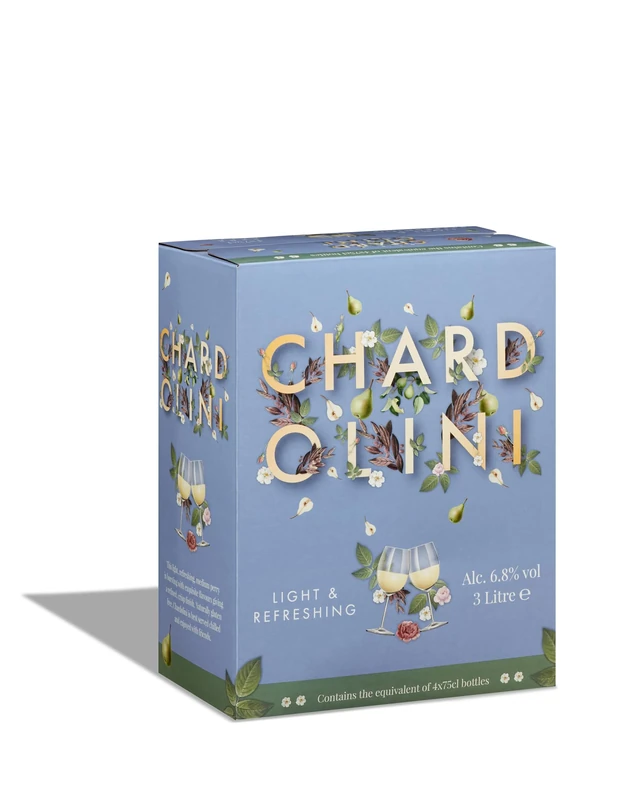 Chardolini - 6.8% Medium Perry with a Refined Crisp Finish, Naturally Gluten Free, Exquisite Flavours, Light & Refreshing, Bag in the Box, 3L (Pack of 12) - Image 1