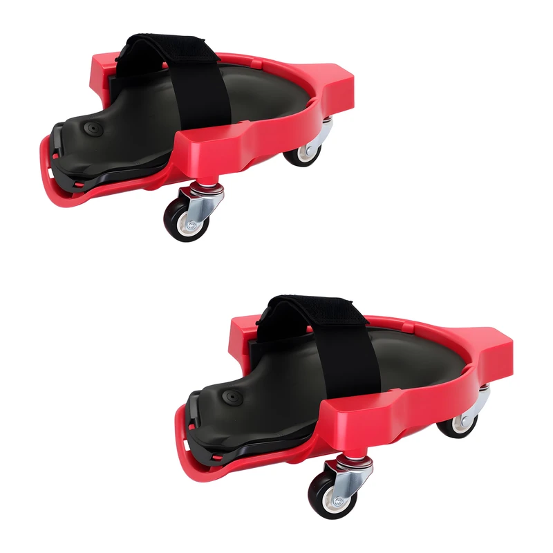 Relaxdays Knee Pads on Wheels, Up to 100kg, Joint-Friendly, Floor Work, 22x29.5cm, Red