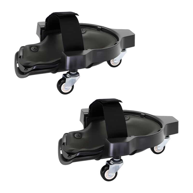 Relaxdays Knee Pads on Wheels, Up to 100kg, Joint-Friendly Floor Work, 22x29.5cm, Black