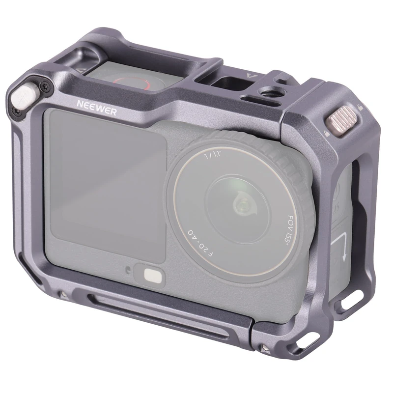 NEEWER Protective Cage Compatible with DJI Osmo Action 6, Aluminum Quick Release Expansion Frame Case Action Camera Accessories, 1/4" Thread & Cold Shoe for Tripod Selfie Stick Mic LED Light, AC049