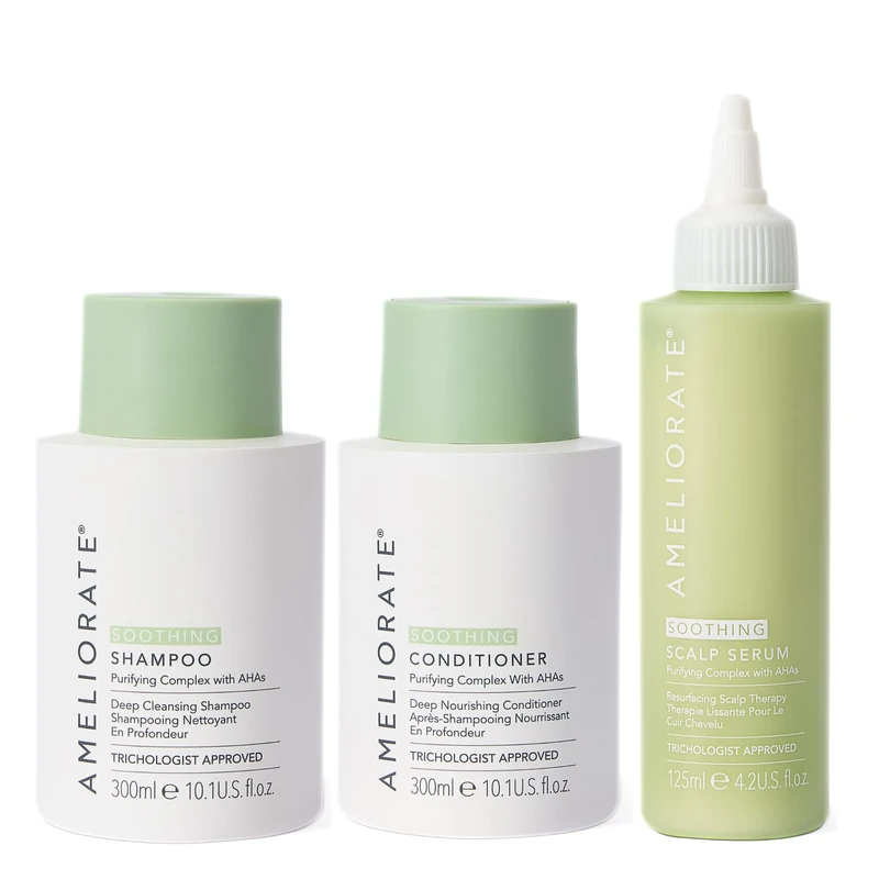 AMELIORATE Scalp Balancing Kit | Includes Soothing Shampoo, Conditioner & Scalp Serum | Nourishes Hair & Soothes a Dry, Itchy Scalp