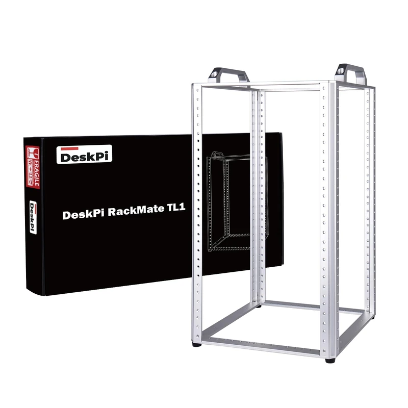 GeeekPi 10U Open Frame Network Rack, DeskPi RackMate TL1 10 Inch Aluminum Alloy Server Rack for 10" IT Network, Audio and Video Device - Image 1