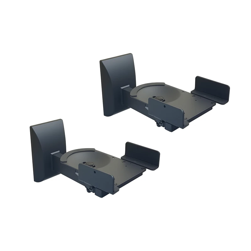 Relaxdays Universal Speaker Wall Mounts - Set of 2, Black Steel