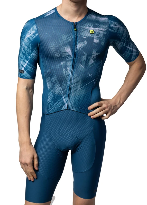 Alé Cycling Men's PR.E Mirror Short Sleeve Skinsuit, Lagoon, M