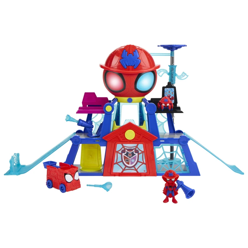 Marvel Spidey and his Amazing Friends Rescue-Webs Web-Quarters Playset with 7.6 cm Action Figure & Toy Vehicle, Super Hero Toys for Kids, Ages 3+