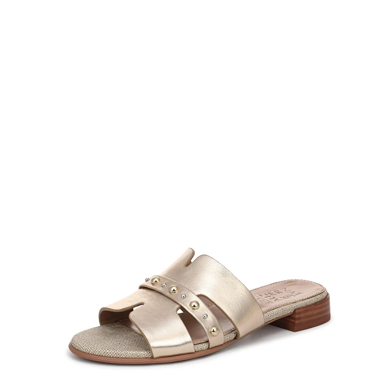 Naturalizer Women's Niche Flat Sandals, Champagne Metallic Leather, Wide Fit, UK 6 - Image 1