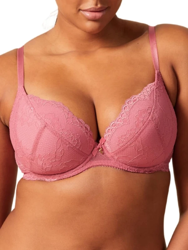 Gossard Superboost Lace Padded Plunge Bra Mauve Pink 32C