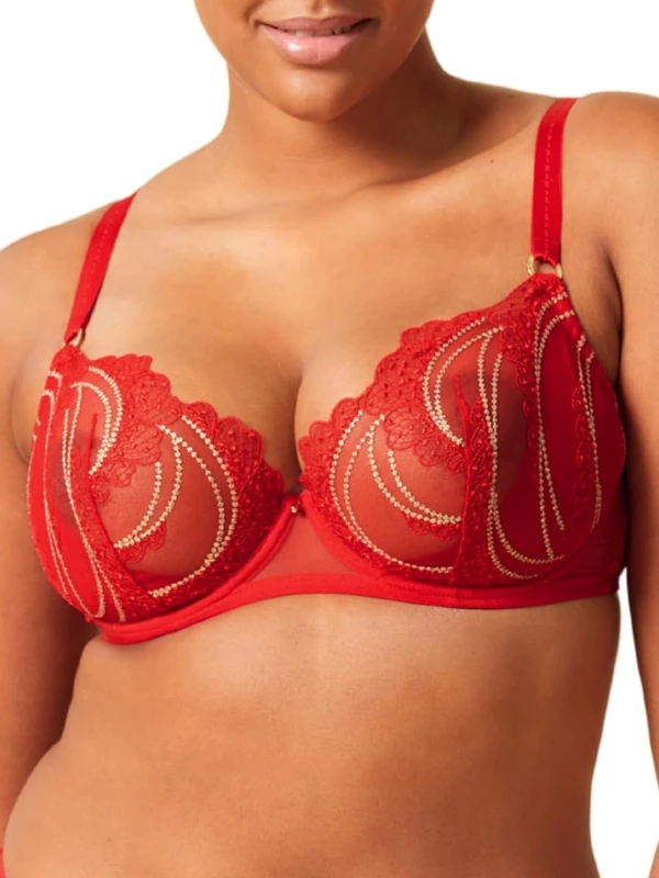 Gossard VIP Etoile Non Padded Plunge Bra Red 34C