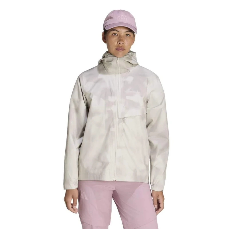 adidas Women's Terrex Multi 2L Climaproof Rain Coat, wonder alumina/light brown, L