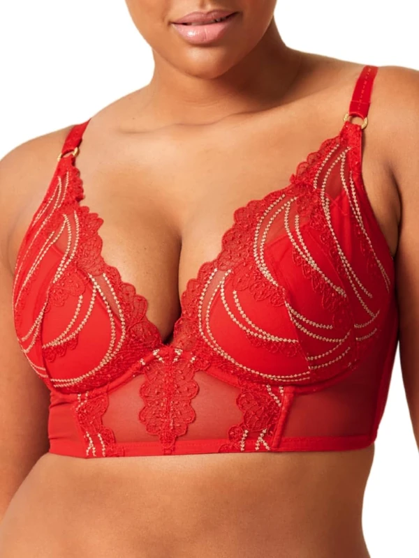 Gossard VIP Etoile Padded Longline Plunge Bra Red 30DD