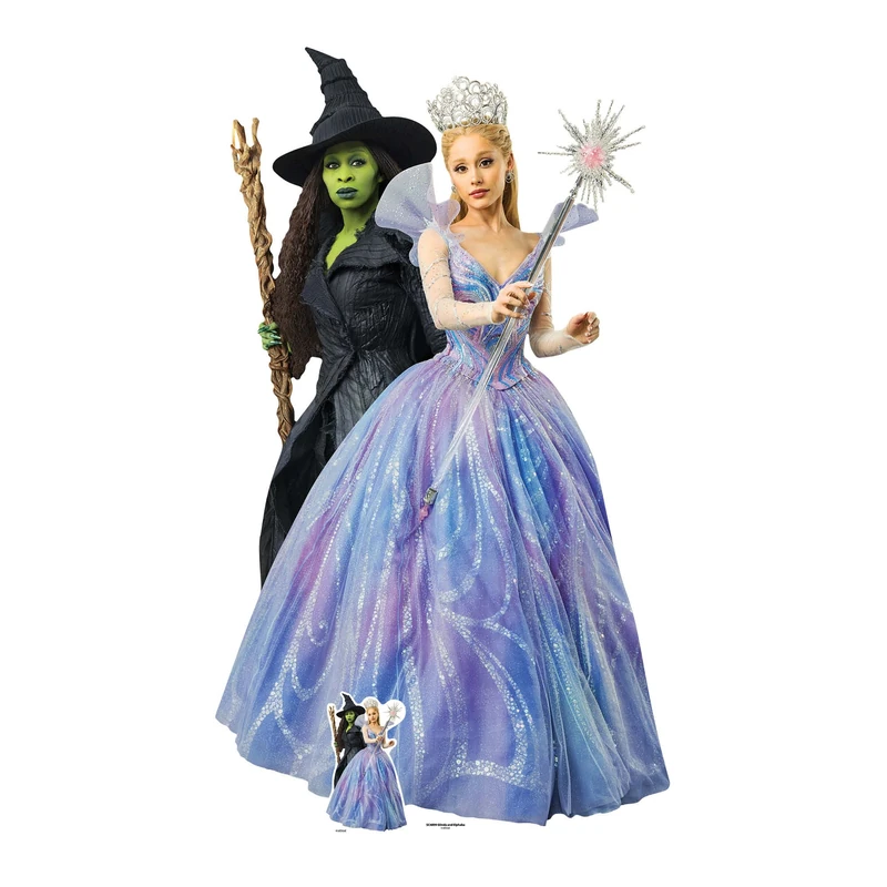 Star Cutouts SC4899 Wicked: For Good Glinda & Elphaba Double Lifesize Cardboard Cutout 159cm – Official Wicked Party Decoration, Birthday Display & Fan Gift - Image 1