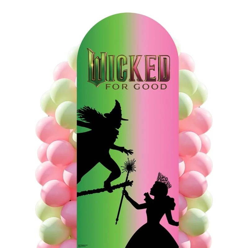 Star Cutouts SC4771 Wicked: For Good Glinda & Elphaba Silhouette Backdrop Lifesize Cardboard Cutout 185cm – Pink & Green Wicked Party Decoration, Birthday Display & Photo Backdrop