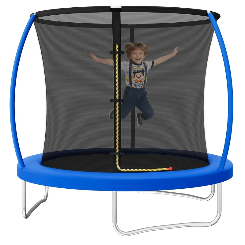 JUMMICO 6/8/10/12ft Outdoor Trampoline with Safety Enclosure Net - Complete Outdoor Garden Trampoline for Kids & Adults Spring Tool Home Fitness Family Play Equipment