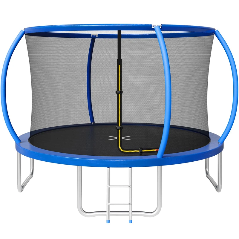 JUMMICO 183/220/290/360CM Outdoor Trampoline with Safety Enclosure Net - Complete Outdoor Garden Trampoline for Kids & Adults Spring Tool Home Fitness Family Play Equipment