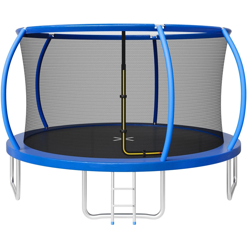 JUMMICO 6ft/7.5ft/9.5ft/11.8ft Trampoline with Safety Enclosure Net for Garden - Kids Outdoor Trampoline with Ladder, Safety Pad & Heavy Duty & Weather Resistant