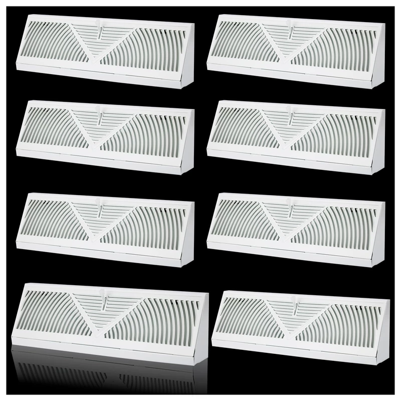 15 inch Baseboard Register Vent Cover,Baseboard Heater Vent Cover Fits Duct Opening 15”, White Base Board Diffusers Heating Vent for Floor Wall with Adjustable Airflow Lever and 3 Ways