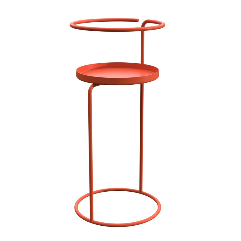 Louis Moulin Cylindra Design - Round Plant Support and Sofa End - Terracotta Epoxy Metal - H 55 x Ø 23 cm - Indoor/Outdoor - Made in France - Image 1