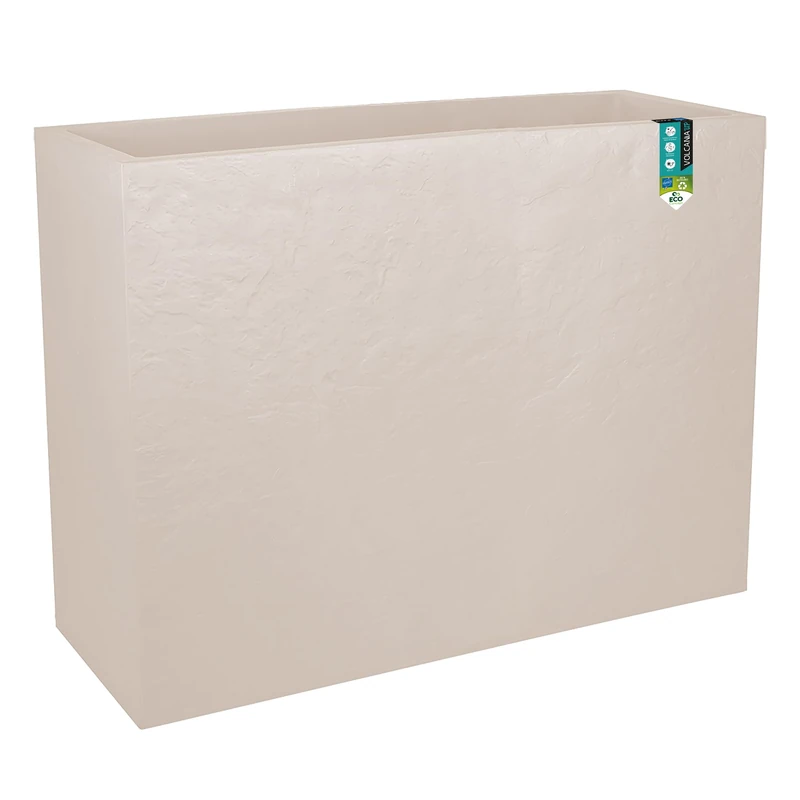 EDA - Wall Loft L Volcania 46 L - Imitation Stone Decor - Double Wall - Water Retention Area - 78 x 29 x 60 cm - Beige Limestone