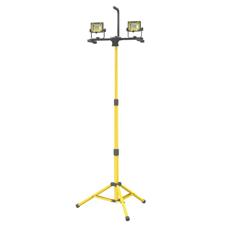 Lighthouse 4000 Twin Site Light with 1.8m Collapsible Tripod – 110V Work Light, 4000 Lumens, Magnetic Base, Tilting Head, IP44 Rated, 3M Cable for On-site, Construction, Workshop Tasks