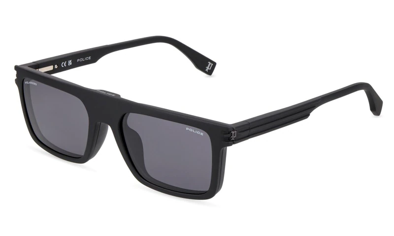 Police, eyeglasses (UPLU53), color: MATT BLACK (SMOKE), 53/18/150, (Male)